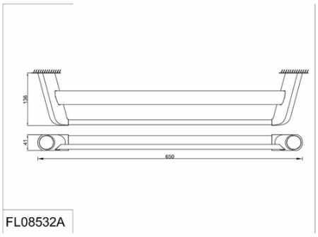 Полотенцедержатель двойной 60 см. RUSH Flores FL08532A